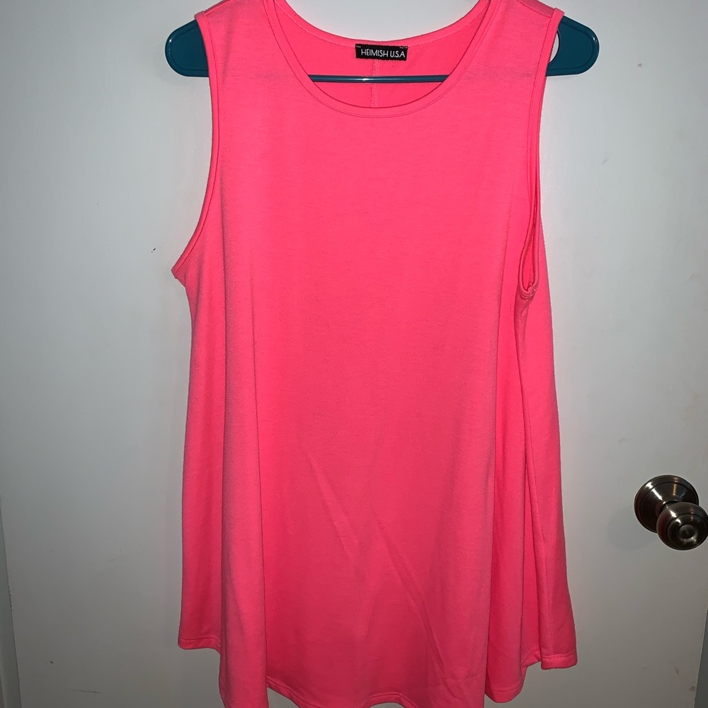 Neon pink sleeveless top